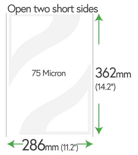 362mm x 286mm 75 Micron Clear Sleeves