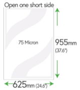 955mm x 625mm Clear Pockets 75 Micron