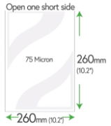 260mm x 260mm Clear Pockets 75 Micron