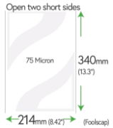 340mm x 214mm (foolscap) 75 Micron Clear Sleeves