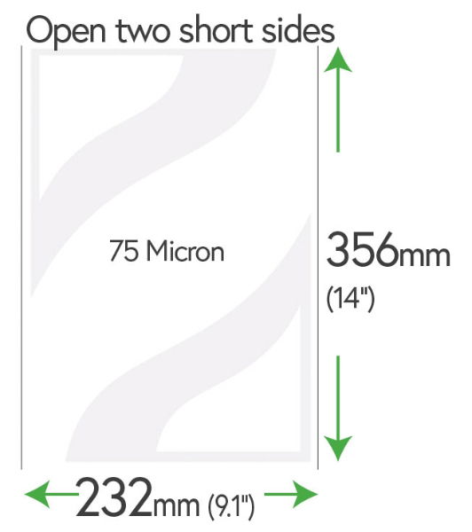 356mm x 232mm 75 Micron clear Sleeves