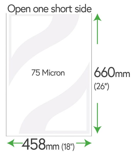 660mm x 458mm Clear Pockets 75 Micron