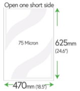 625mm x 470mm Clear Pockets (newspaper) 75 Micron