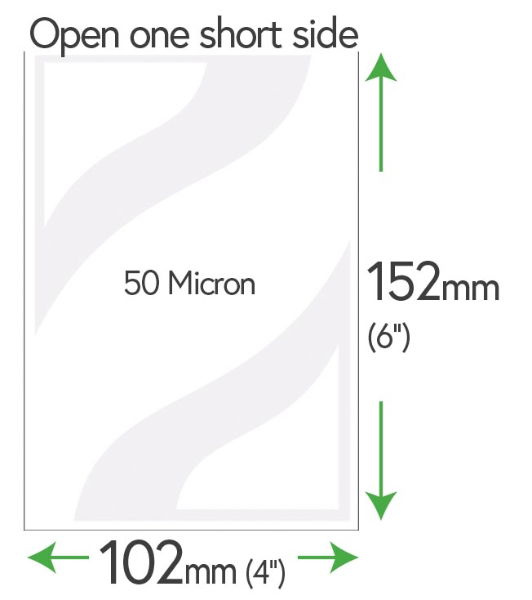 152mm x 102mm (4" x 6" Photo) Clear Pockets 50 Micron 565-0604