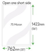 1422mm x 762mm Clear Pockets 75 Micron Polyester