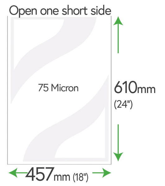 610mm x 457mm Clear Pockets 75 Micron