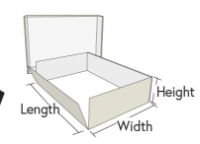 Drop front box dimensions