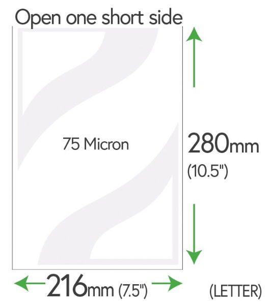 280mm x 216mm Clear Pockets 75 Micron (Letter Size)