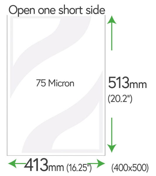 513mm x 413mm Clear Pockets 75 Micron