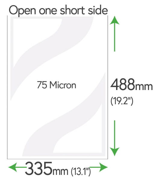 488mm x 335mm Clear Pockets 75 Micron