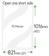 1016mm x 821mm Clear Pockets 75 Micron