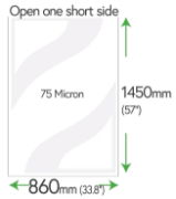 1450mm x 860mm Clear Pockets 75 Micron Polyester