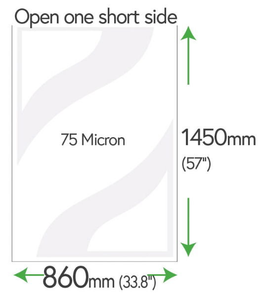 1450mm x 860mm Clear Pockets 75 Micron Polyester