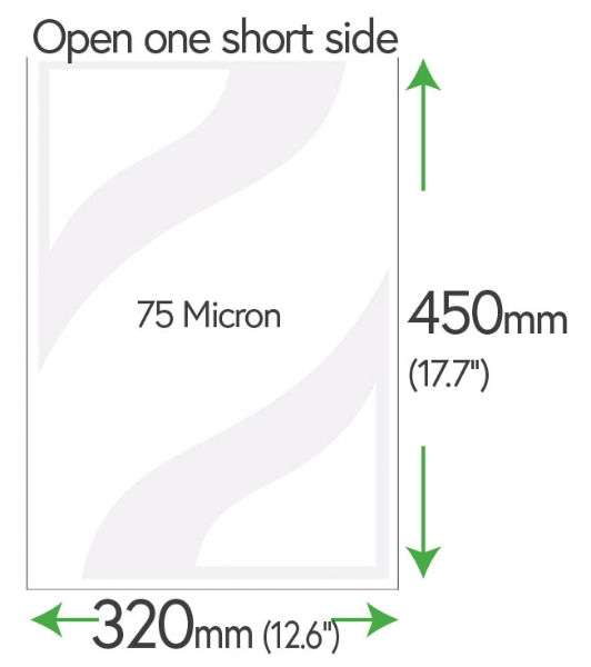 450mm x 320mm Clear Pockets (newspaper) 75 Micron