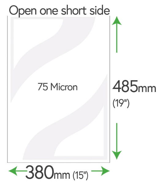 485mm x 380mm Clear Pockets 75 Micron