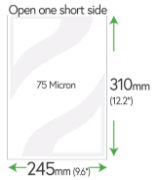 310mm x 245mm Clear Pockets 75 Micron