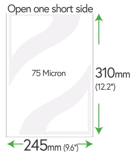 310mm x 245mm Clear Pockets 75 Micron