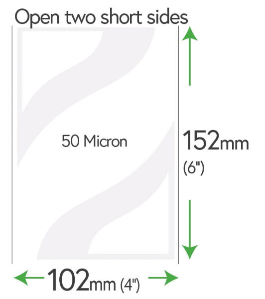 152mm x 102mm (4x6" photo) 50 Micron Clear Sleeves