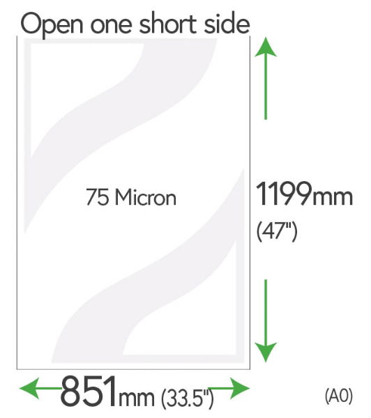 1199mm x 851mm Clear Pockets (A0 +10mm) 75 Micron Polyester