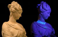 Inspecting works of art with UV light