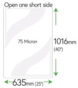 1016mm x 635mm Clear Pockets 75 Micron