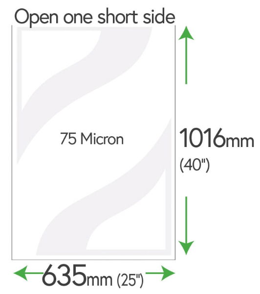 1016mm x 635mm Clear Pockets 75 Micron