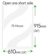 915mm x 610mm Clear Pockets 75 Micron