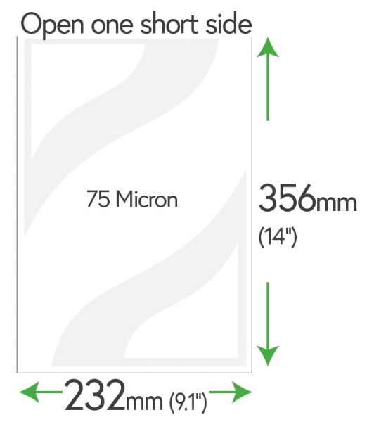 356mm x 232mm Clear Pockets 75 Micron