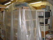 Plastic sheeting dust cover