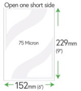 229mm x 152mm Clear Pockets 75 Micron