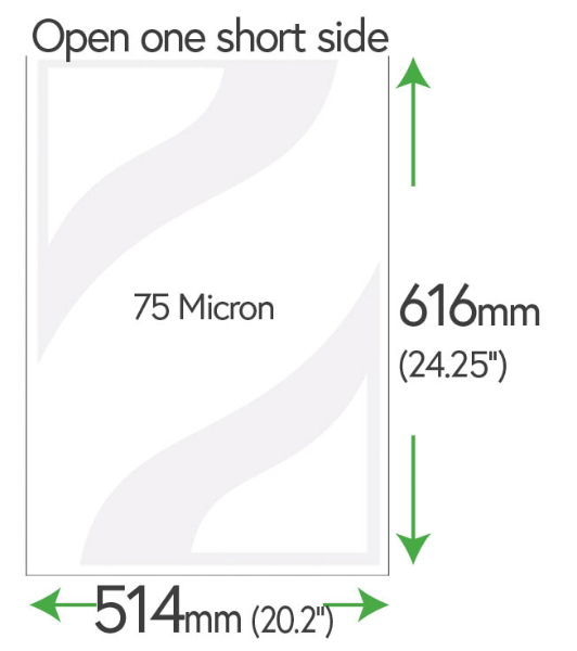 616mm x 514mm Clear Pockets 75 Micron