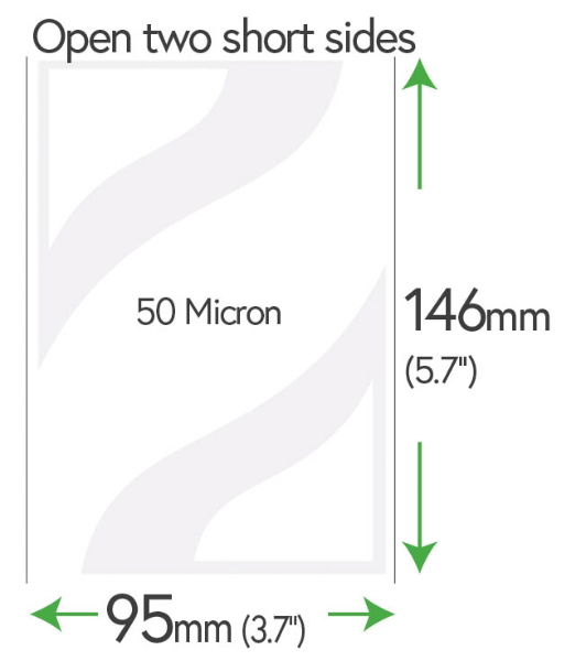 146mm x 95mm 50 Micron Clear Sleeves