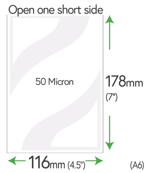 178mm x 116mm Clear Pockets 50 Micron