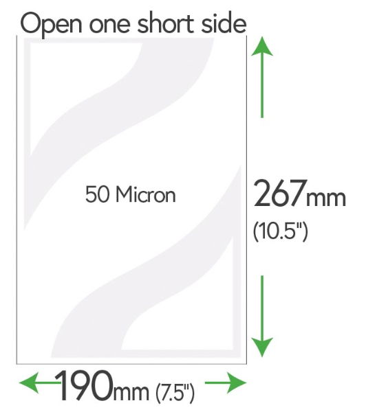 267mm x 190mm Clear Pockets 50 Micron